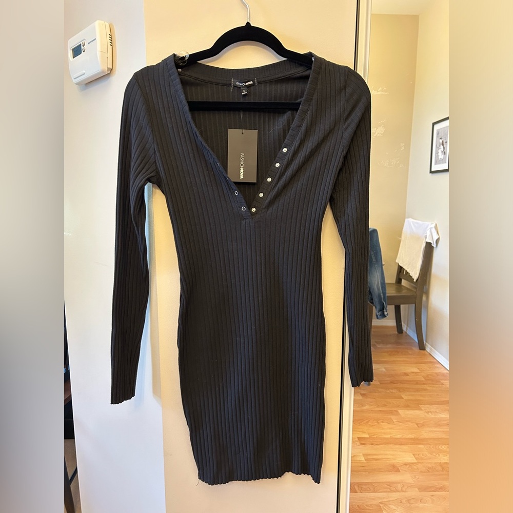 Fashion Nova ribbed bodycon dress